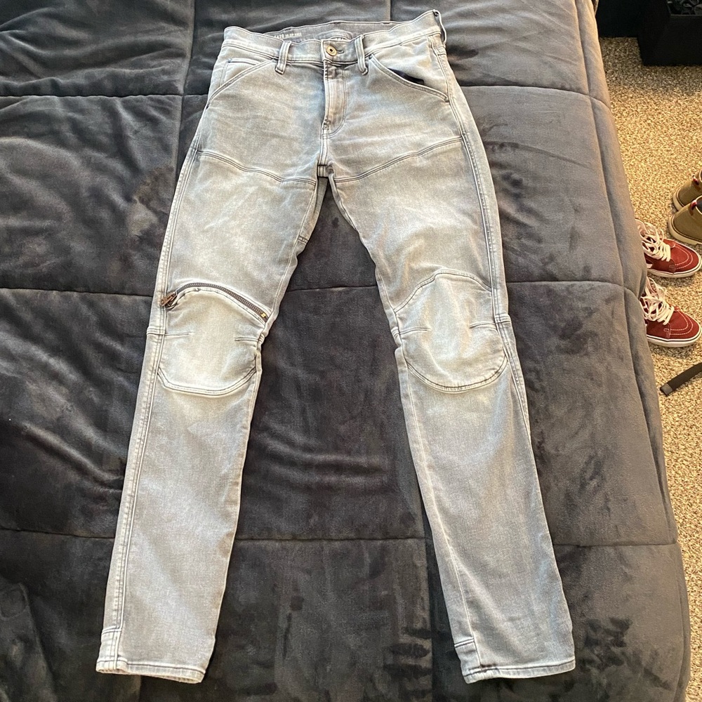 G-Star Raw - 5620 3D Zip Knee Skinny Jeans - Sun Faded Glacier Grey